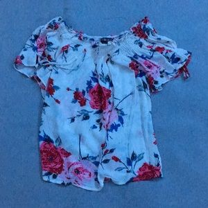 Flower kids blouse of the shoulder